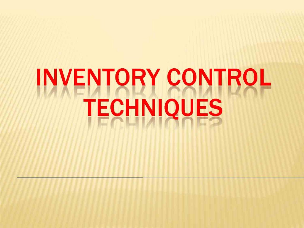 case study for inventory control