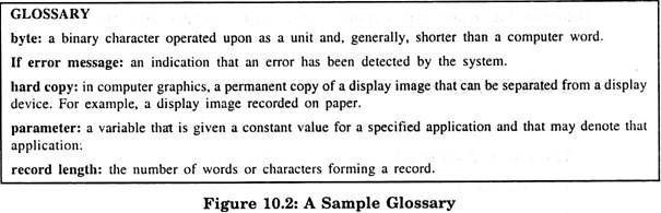 Sample Glossary