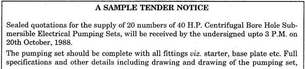 Sample Tender Notice