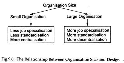 संगठन का आकार और डिजाइन