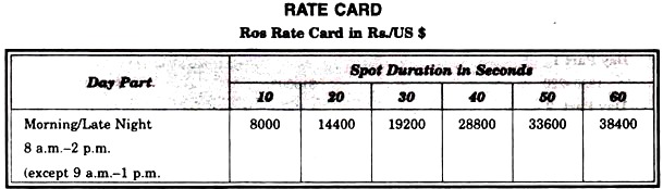 Rate Card