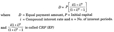 Capital Recovery Annutity