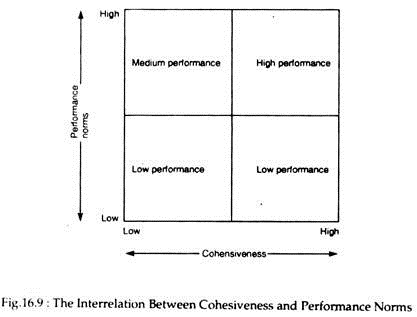 Interrelation between Cohesiveness and Performance Norms