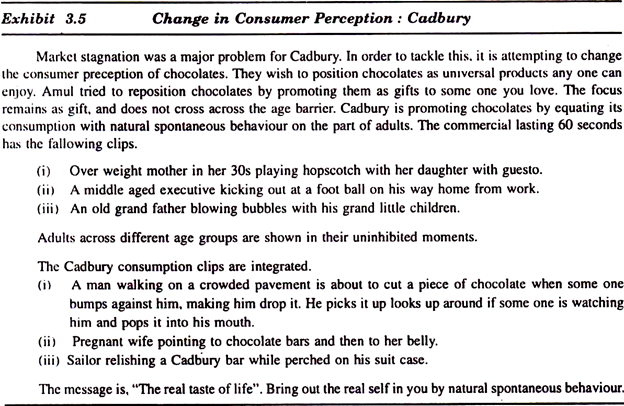 उपभोक्ता धारणा में बदलाव: कैडबरी: 