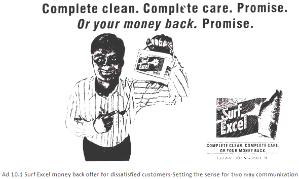 Surf Excel Money Back Offer for Dissatisfied Customers-Setting the Sense for Two Way Communication