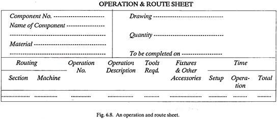 Operation and Route Sheet