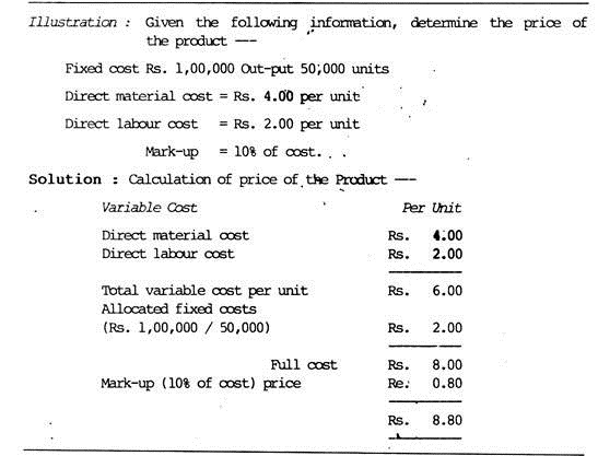 Total cost or Full cost method of pricing
