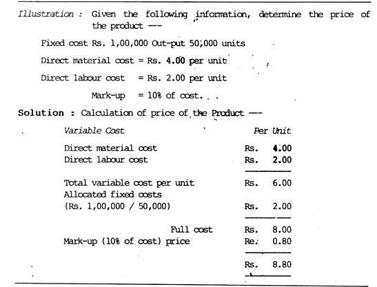 Total cost or Full cost method of pricing