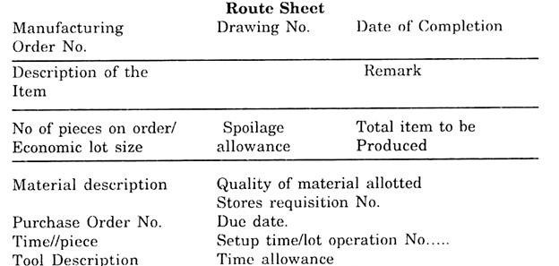 Route Sheet